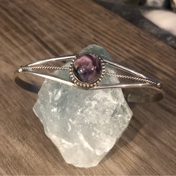 Sugilite Sterling Cuff Bracelet - Picture 2 of 10